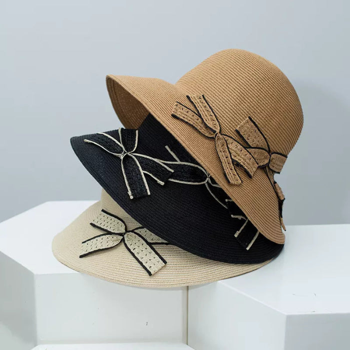 Bowknot straw sun hat — primary view Main image