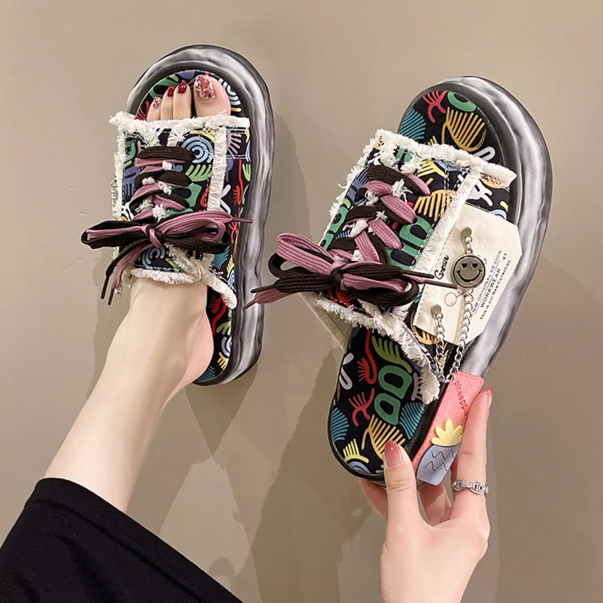 Open Toe Lace Up Sandals Secondary image
