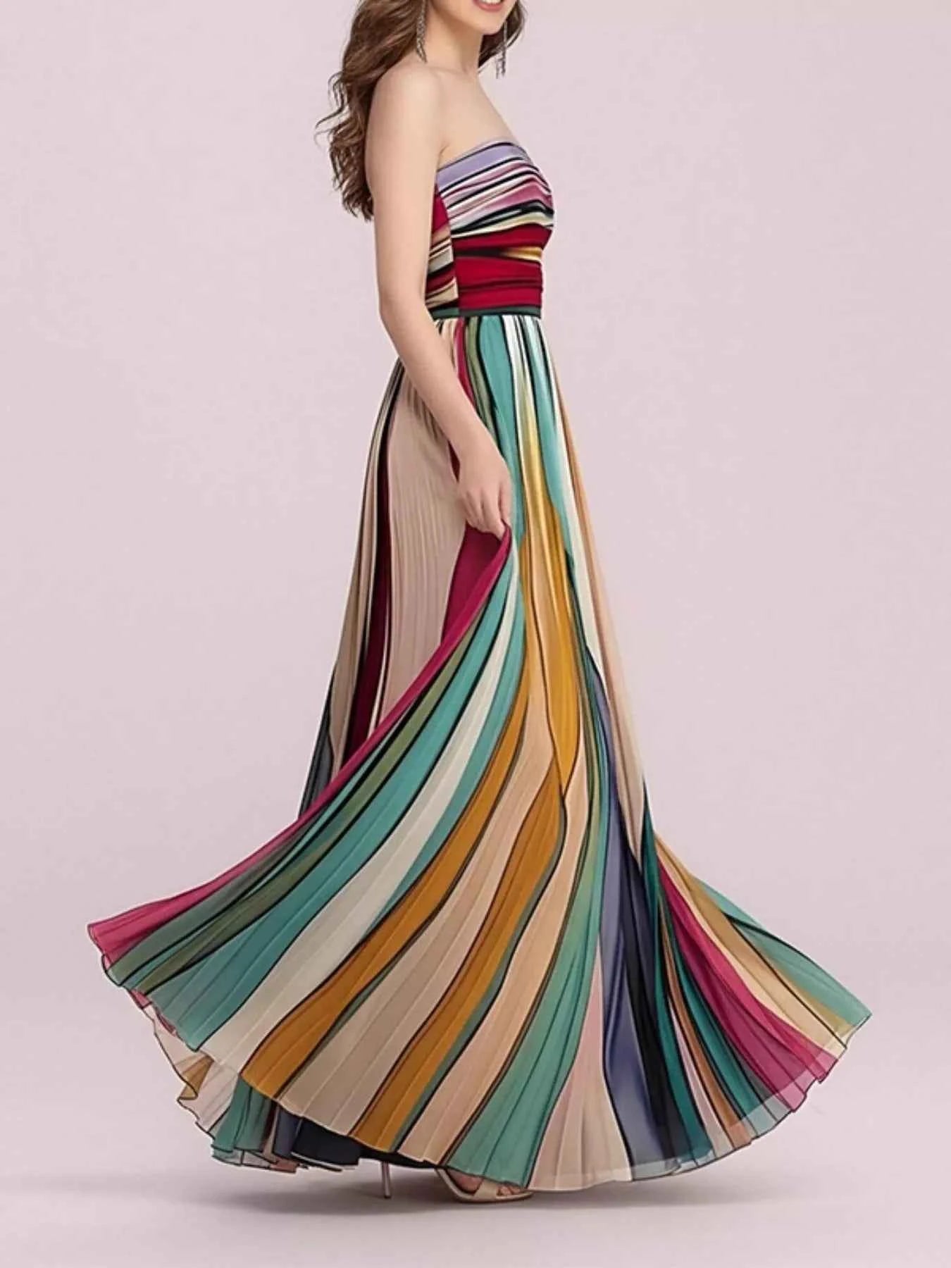 Elegant Striped Maxi Dress Secondary image