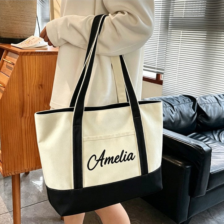 Embroidery Canvas Shoulder Bag product photo Main image