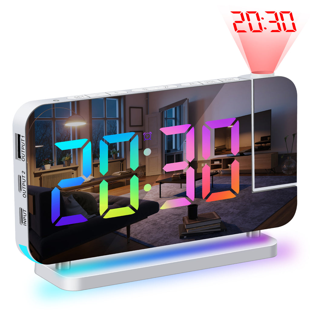 RGB LED Projection Alarm Clock with Ambient Lighting view 6