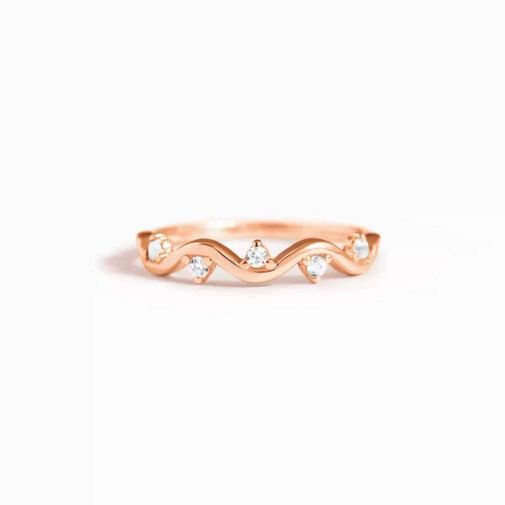 Zircon wave ring in 925 sterling silver — additional view 7