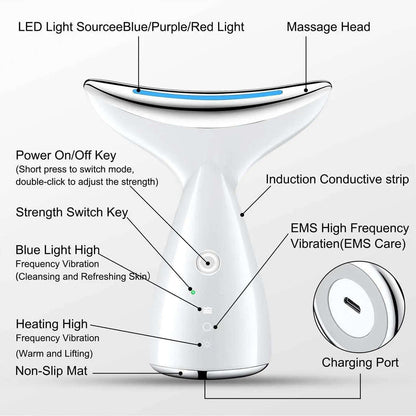 3-in-1 Face & Neck Tightening Device Splashis 3 in 1 face device affordable face lifting device anti aging device for face best face tightening device 2024 double chin device face and neck beauty device face and neck firming device face and
