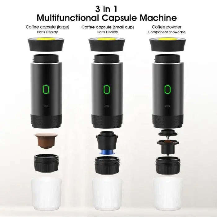 3-in-1 Portable Espresso Machine Splashis backpacking coffee battery powered coffee camping coffee maker capsule coffee maker cordless coffee maker digital nomad coffee espresso on the go gift for coffee lover mini espresso machine Nespresso
