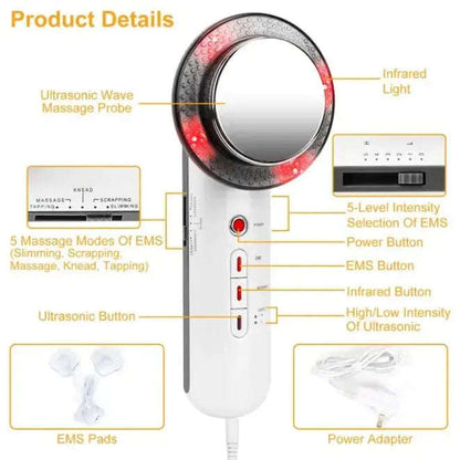 3-in-1 Ultrasonic EMS Infrared Therapy Splashis 2024 beauty trends 5 star reviewed aesthetician recommended affordable beauty age defying anti aging device anti cellulite anti cellulite massager arm toner at home body sculpting beach body prep