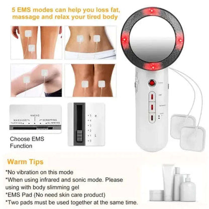 3-in-1 Ultrasonic EMS Infrared Therapy Splashis 2024 beauty trends 5 star reviewed aesthetician recommended affordable beauty age defying anti aging device anti cellulite anti cellulite massager arm toner at home body sculpting beach body prep