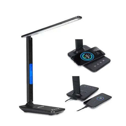 3-in-1 Wireless Charging Desk Lamp Splashis 400 lumens 40000 hour LED 5 in 1 5 in 1 lamp adjustable brightness adjustable lamp aesthetic lighting alarm clock lamp all in one aluminum lamp ambient temperature anti glare lamp apartment essentials