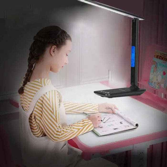 Wireless charging desk lamp with clock and RGB lighting — primary view Main image