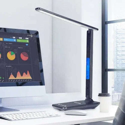 3-in-1 Wireless Charging Desk Lamp Splashis 400 lumens 40000 hour LED 5 in 1 5 in 1 lamp adjustable brightness adjustable lamp aesthetic lighting alarm clock lamp all in one aluminum lamp ambient temperature anti glare lamp apartment essentials