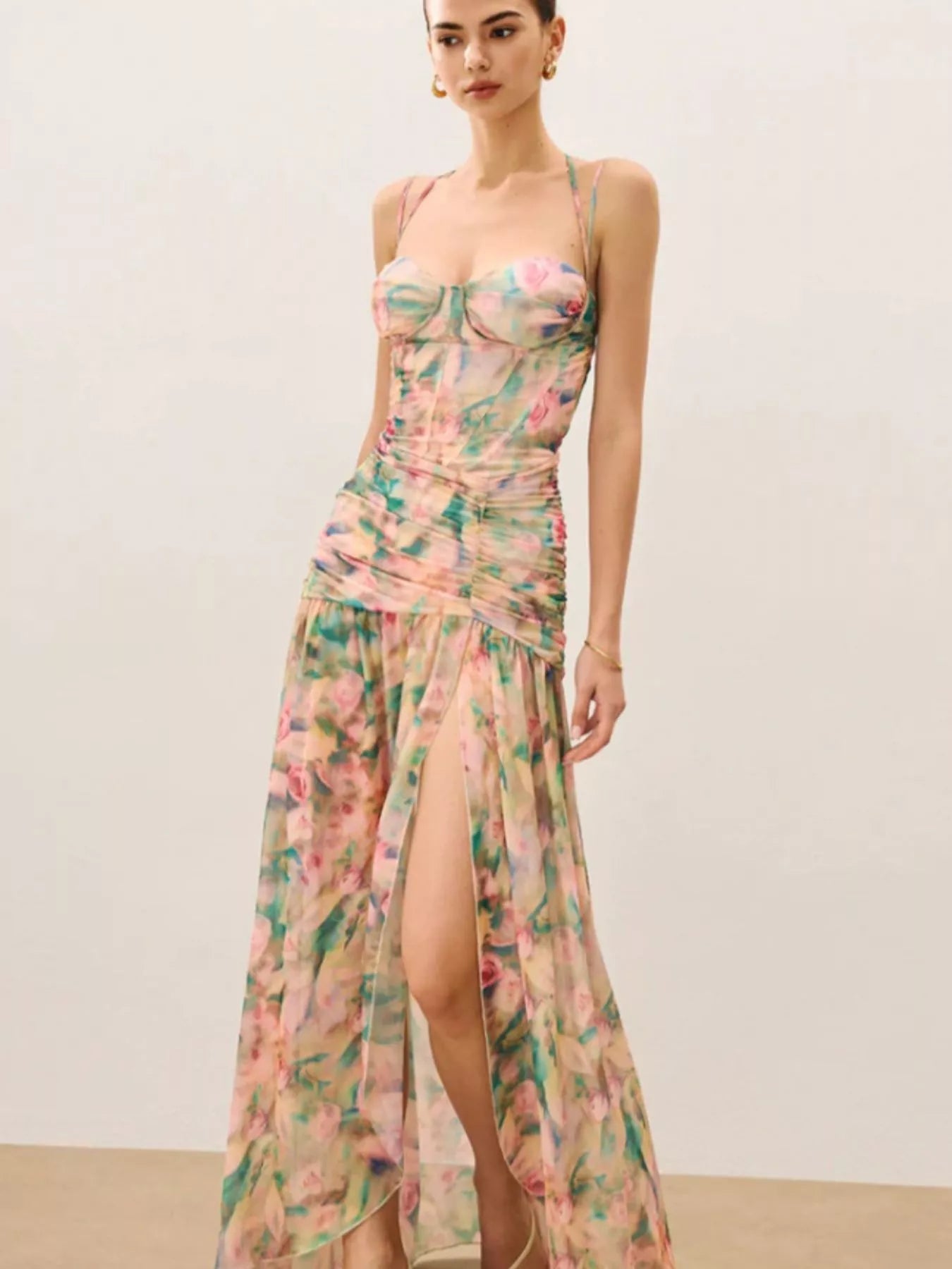 Sweetheart Neck Slit Maxi Dress-Maxi Dress.-Splashis-Splashis