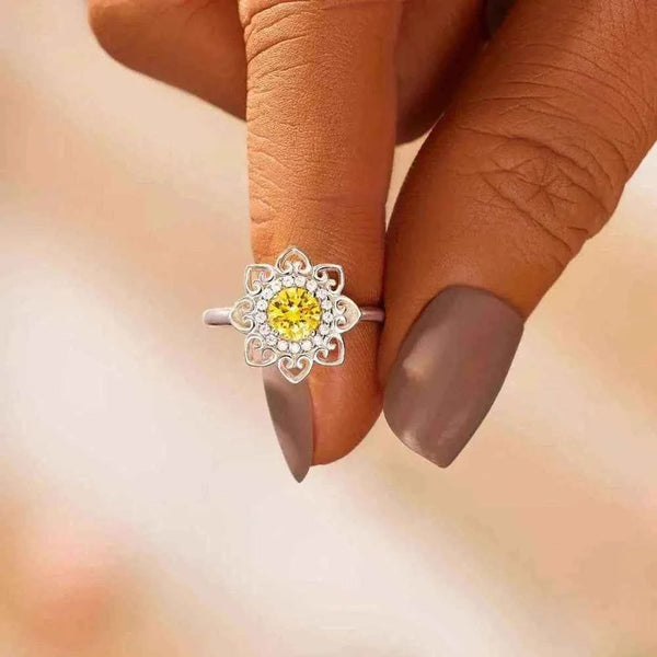 Zircon flower ring in 925 sterling silver — additional view 5