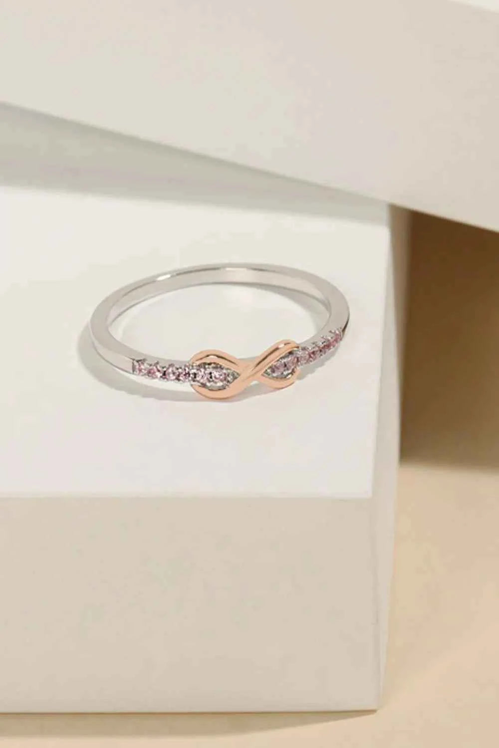 Zircon infinity ring in 925 sterling silver — additional view 4