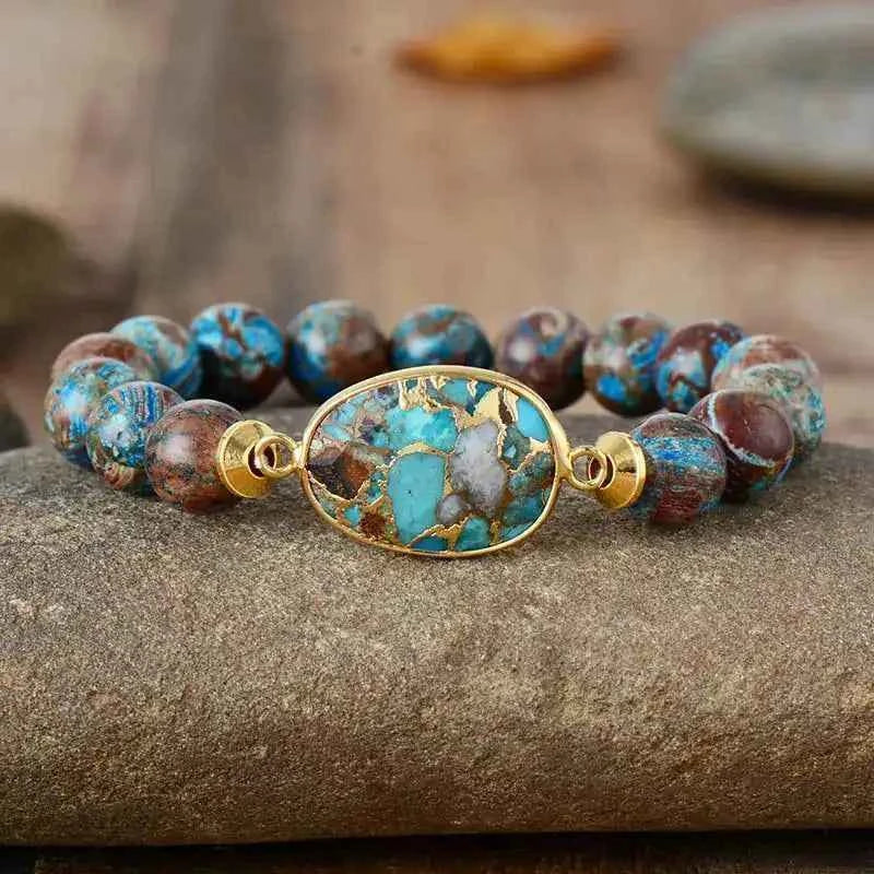 Natural stone beaded bracelet — additional view 7