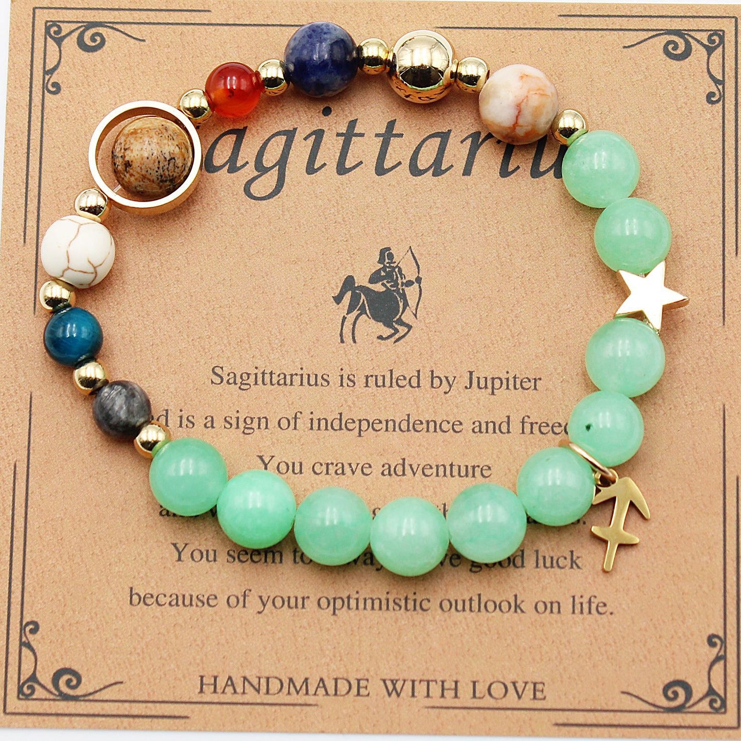 Eight Planets 12 Constellation Bracelet Morgan Stone Beaded Bracelet in various zodiac colors and styles