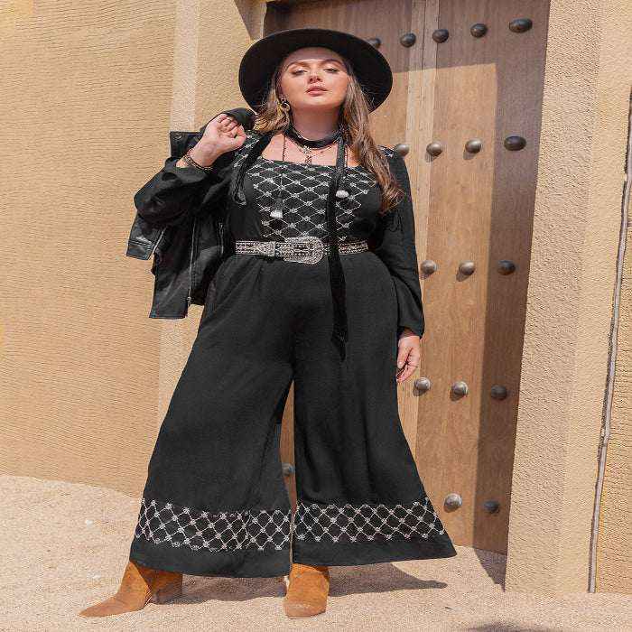 Plus size square neck jumpsuit — primary view Main image