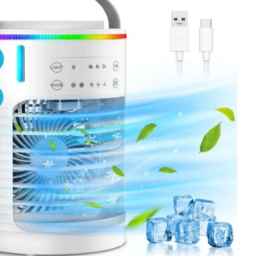 USB desktop cooling fan with mist function and RGB light product photo Hauptbild