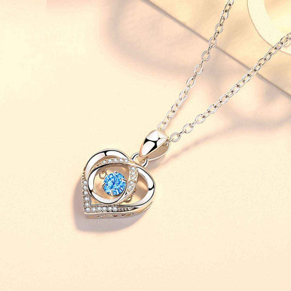 Rhinestone heart necklace in 925 sterling silver — additional view 3