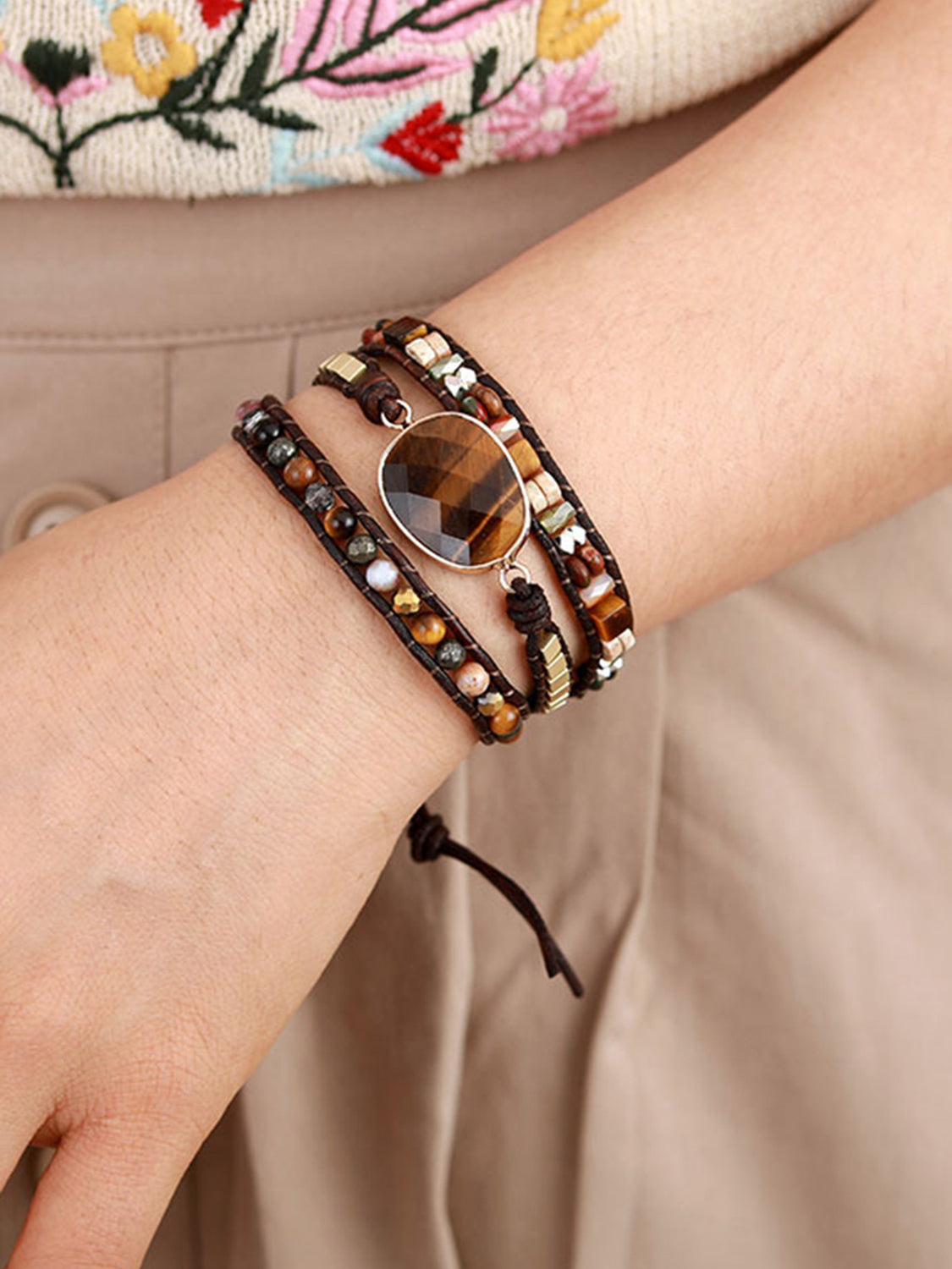 Geometric Triple-Layer Bracelet Secondary image