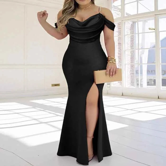 Slit cowl neck maxi dress — primary view Main image