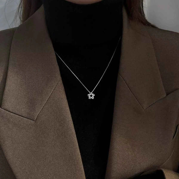 Zircon star necklace in 925 sterling silver — additional view 4