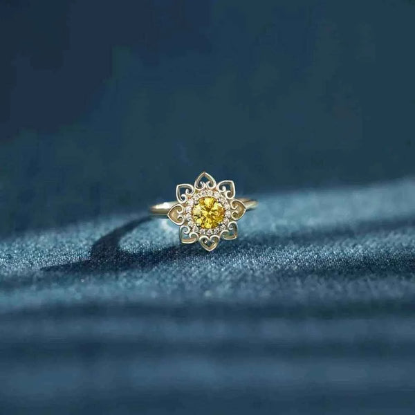 Zircon flower ring in 925 sterling silver — additional view 3