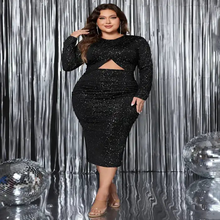 Plus size cutout slit dress — primary view Main image