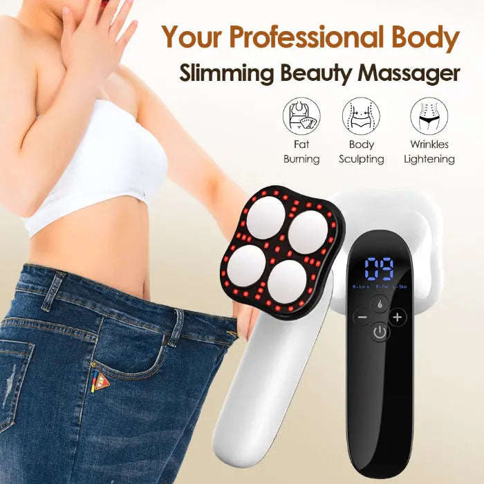 4-in-1 EMS RF Body Sculpting Massager Splashis 15 minute body workout 5 in 1 technology 630nm red light therapy accelerated body transformation accessible body sculpting achievable body goals advanceable body care affordable body contouring