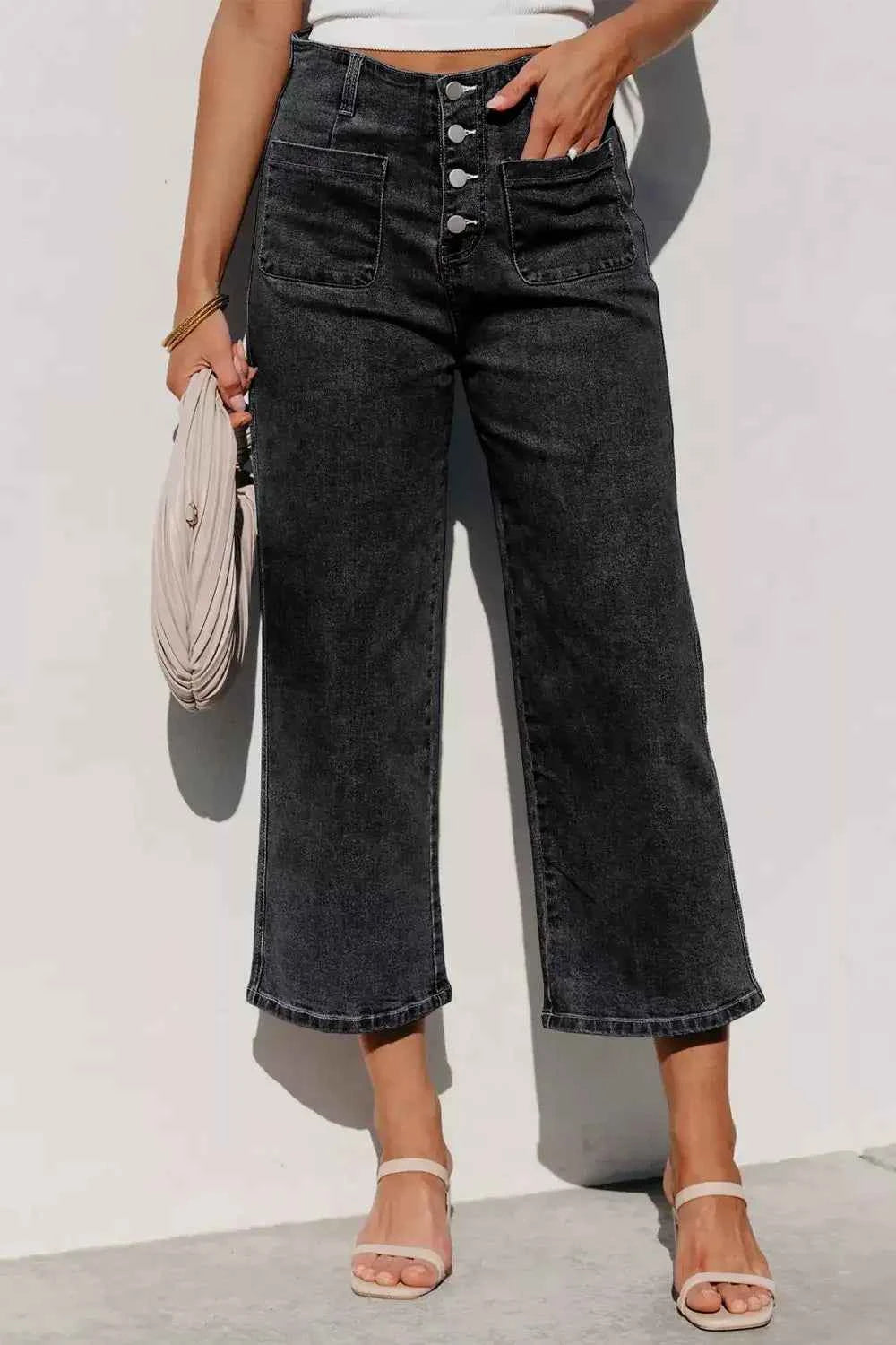 Chic Wide-Leg High-Waisted Jeans Secondary image