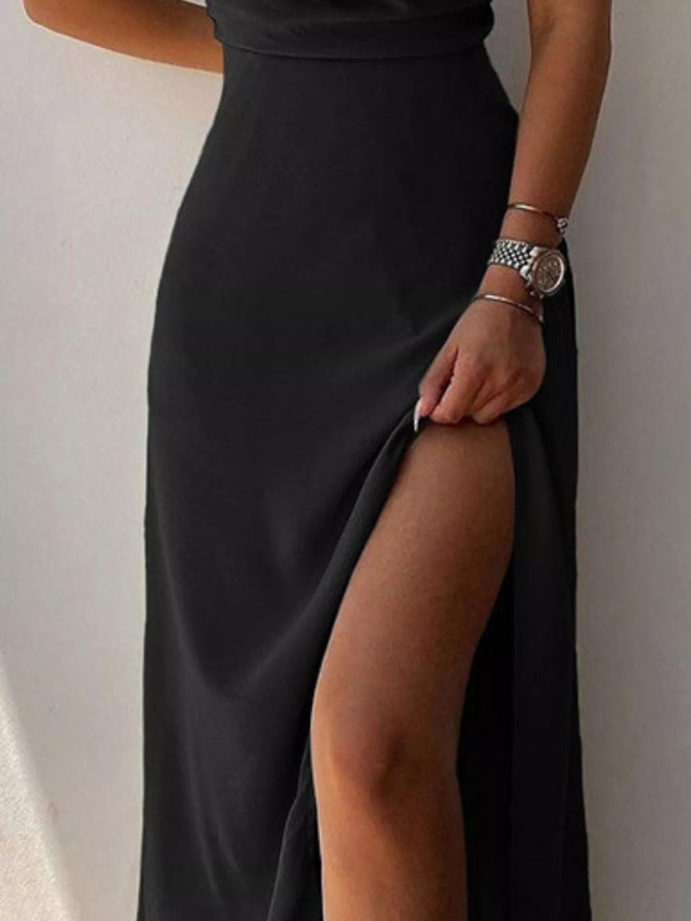 Summer Slit Maxi Dress with Spaghetti Straps-Maxi Dress.-Splashis-Splashis