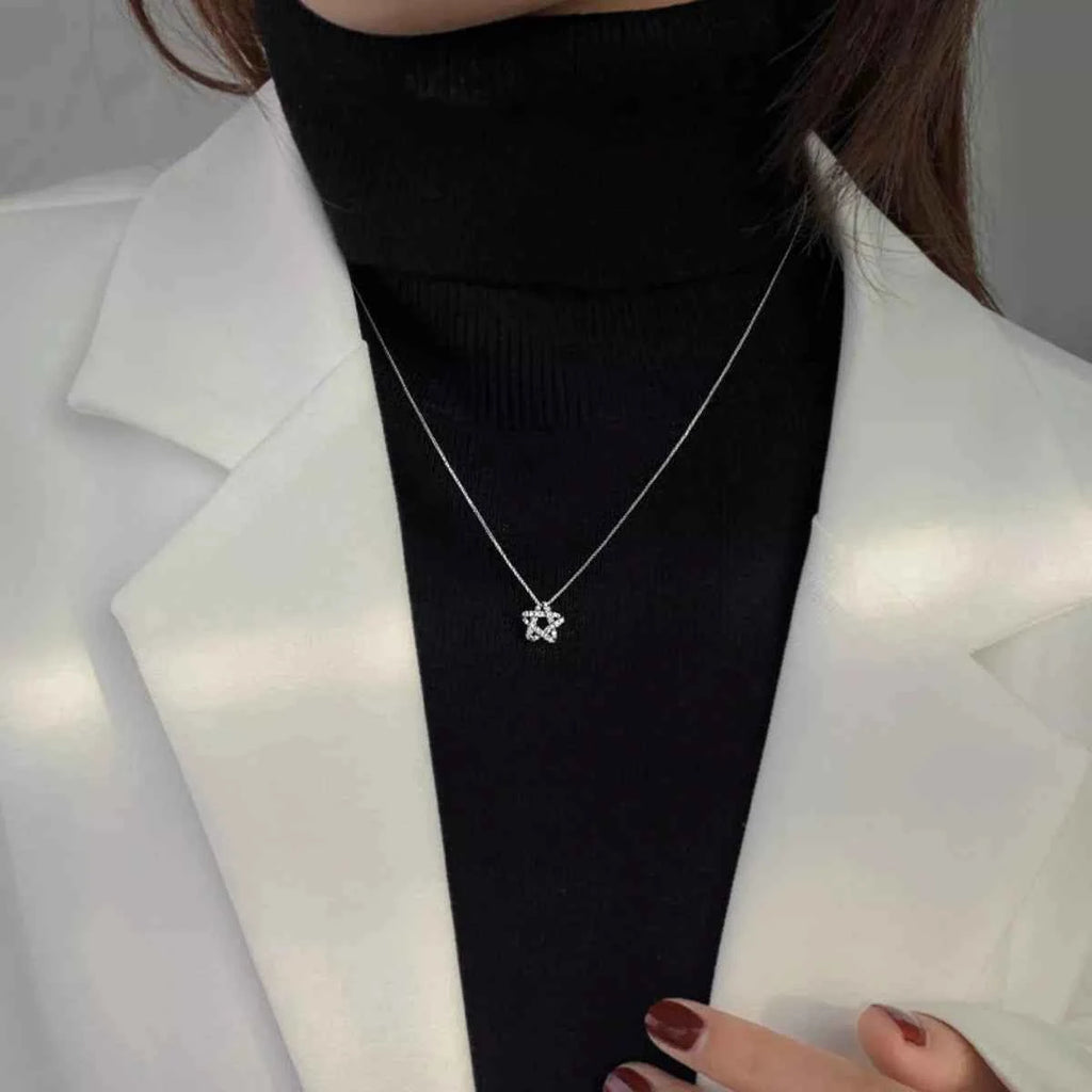 Zircon star necklace in 925 sterling silver — additional view 3