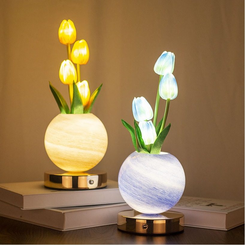 Tulip Artificial Flower Table Lamp with USB Charging product photo Hauptbild