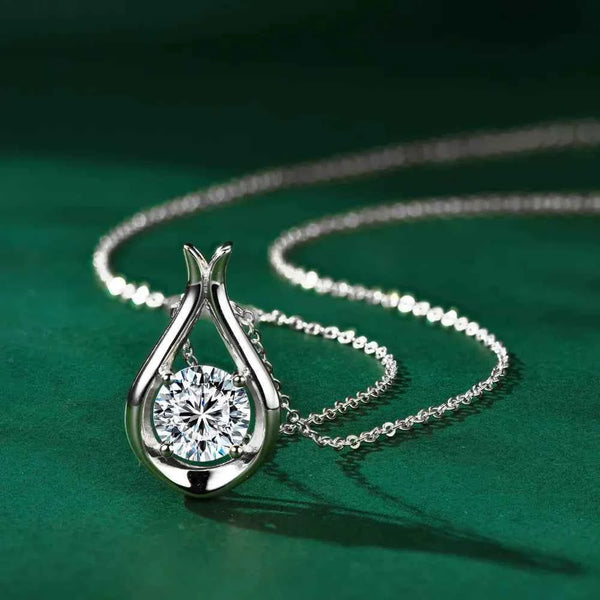 2ct D color moissanite necklace in 925 sterling silver — additional view 3