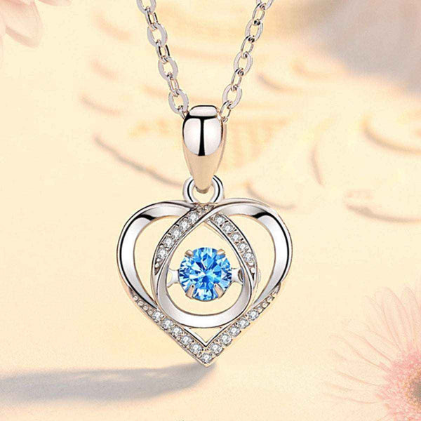 Rhinestone heart necklace in 925 sterling silver — additional view 2