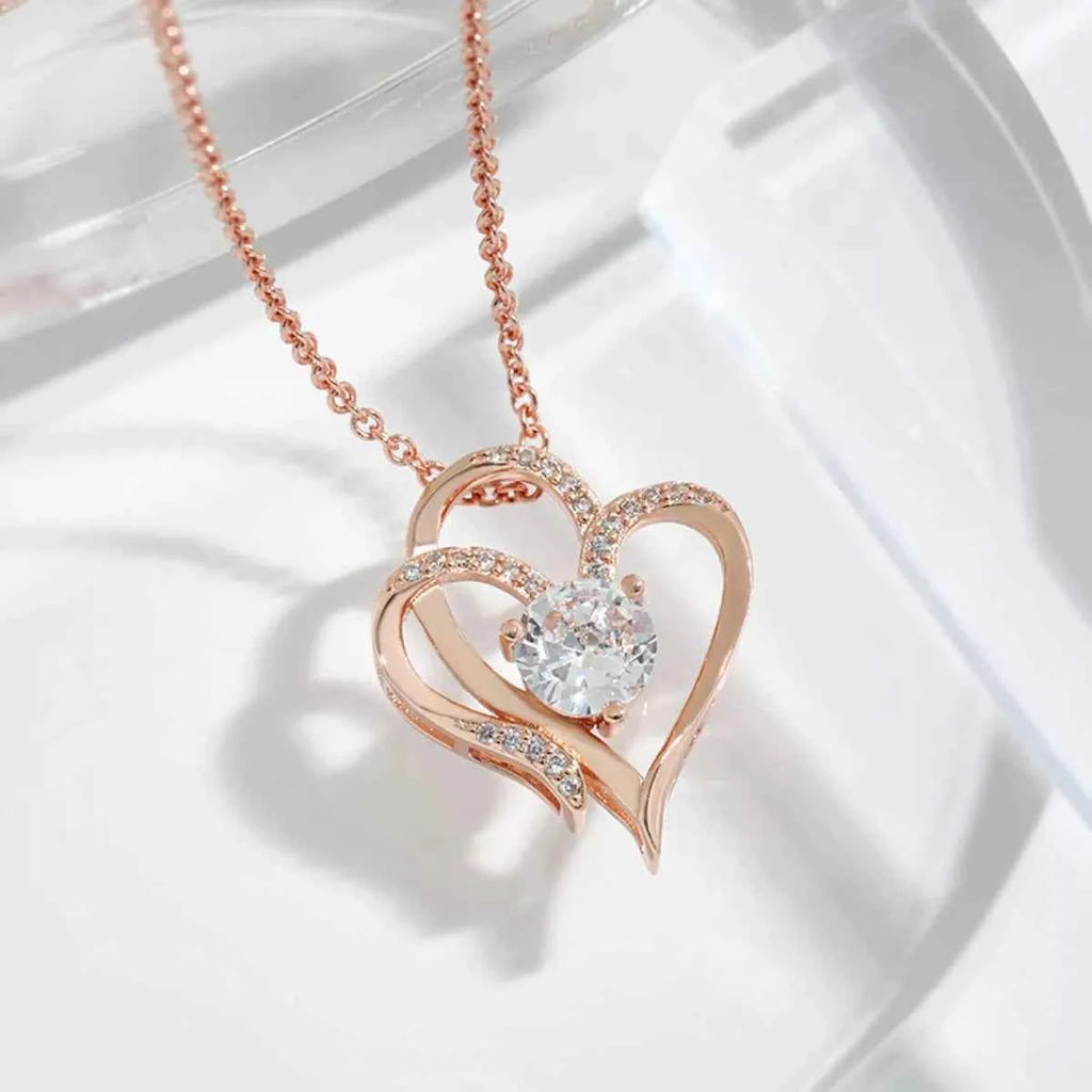 Zircon heart pendant necklace in 925 sterling silver — additional view 5