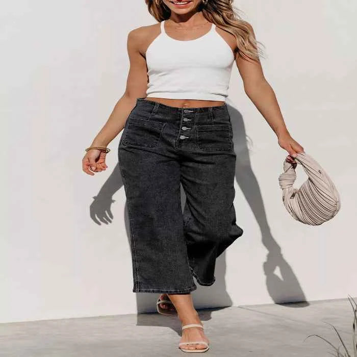 Wide-leg high-waisted jeans — primary view Main image