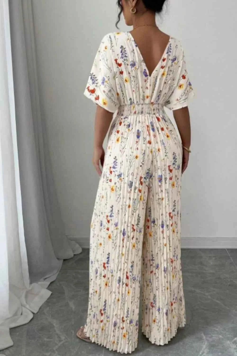 Floral print wide leg jumpsuit — additional view 2