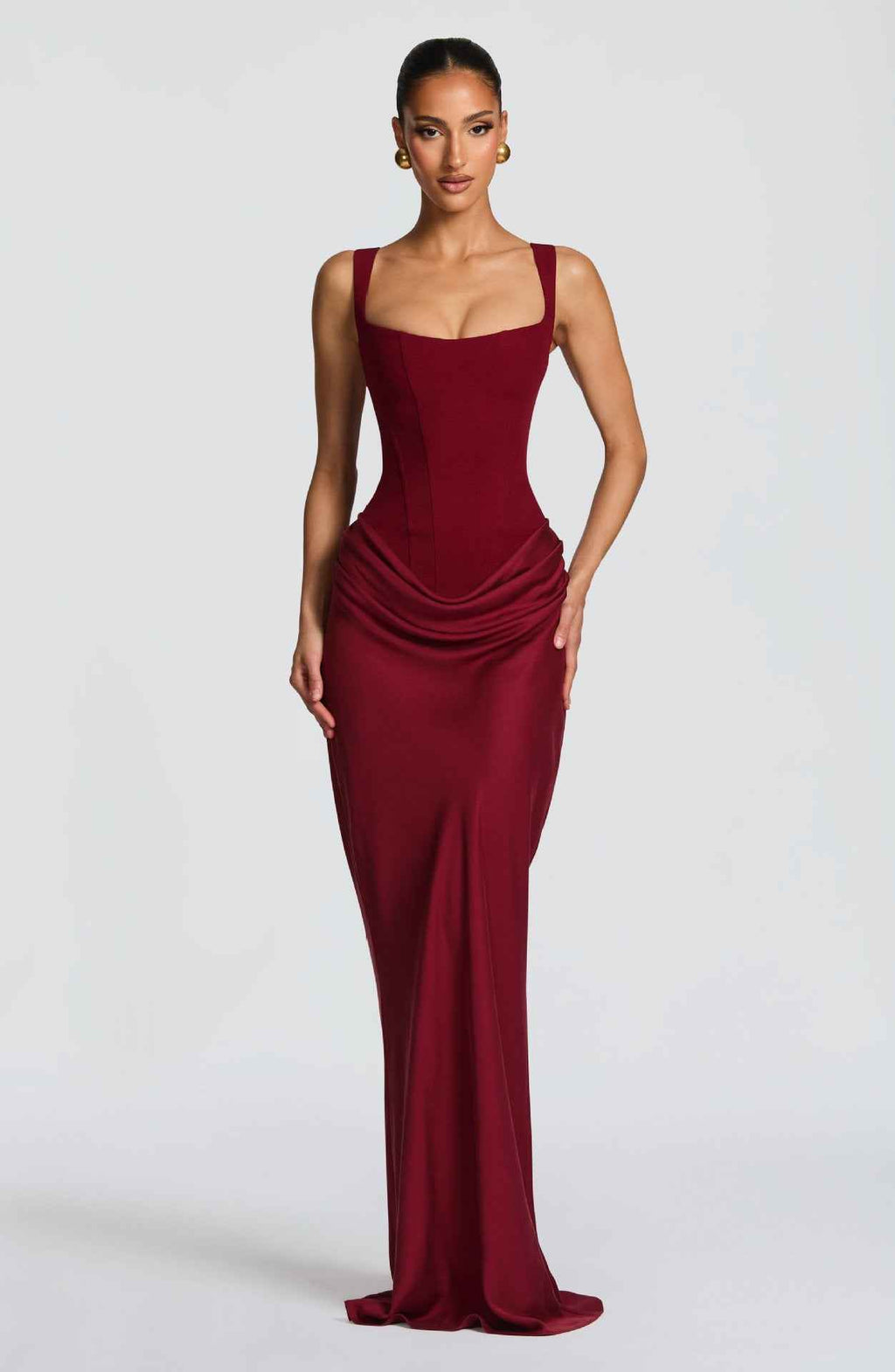 Trendy Off-Shoulder Fishtail Dress-Formal + Evening Dresses-Splashis-Color:Wine red-Size:S-Splashis