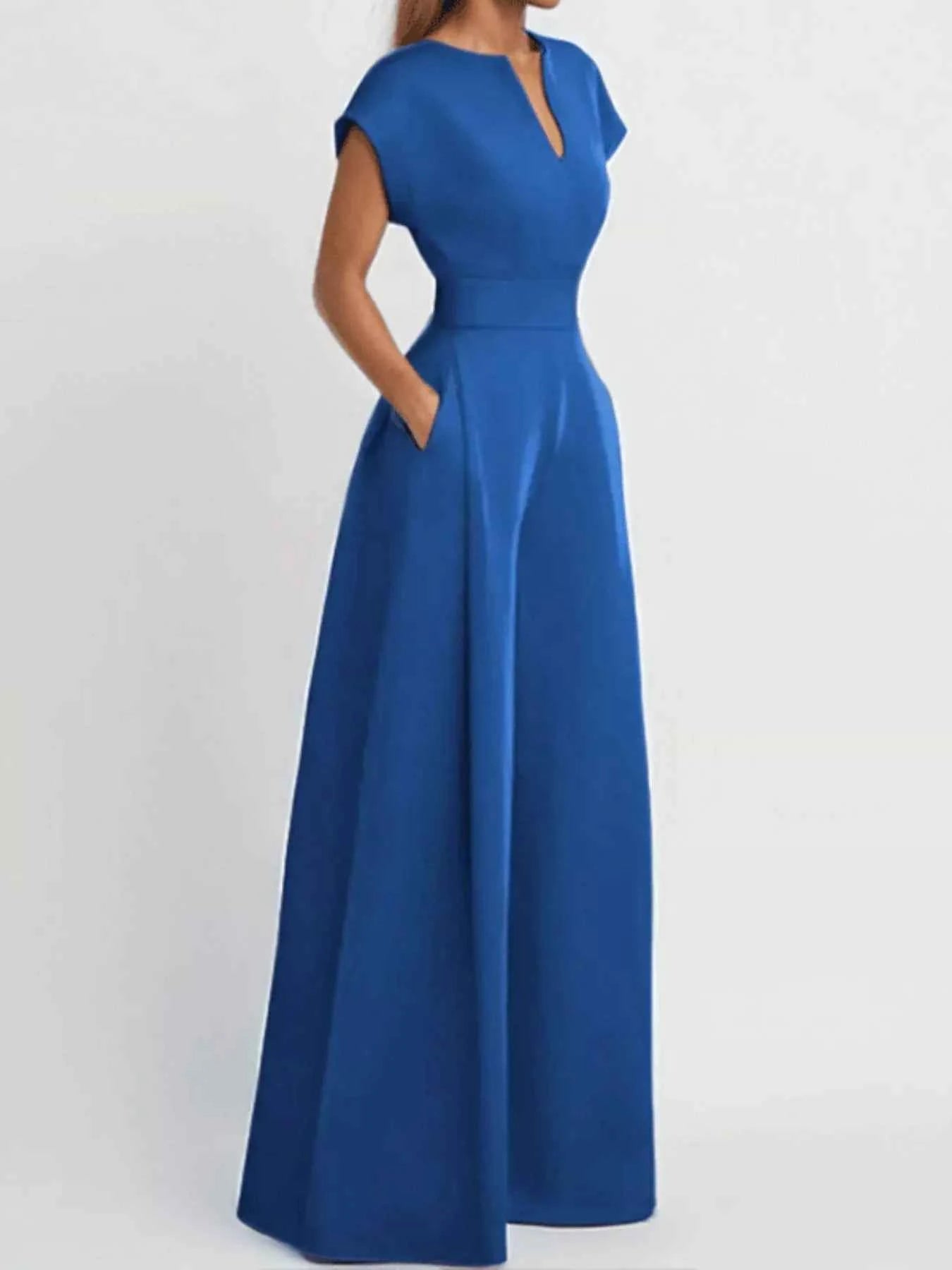 Chic Plus Size Notched Neck Jumpsuit Secondary image