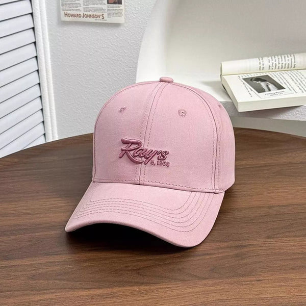 Embroidered baseball cap in blush pink — additional view 2