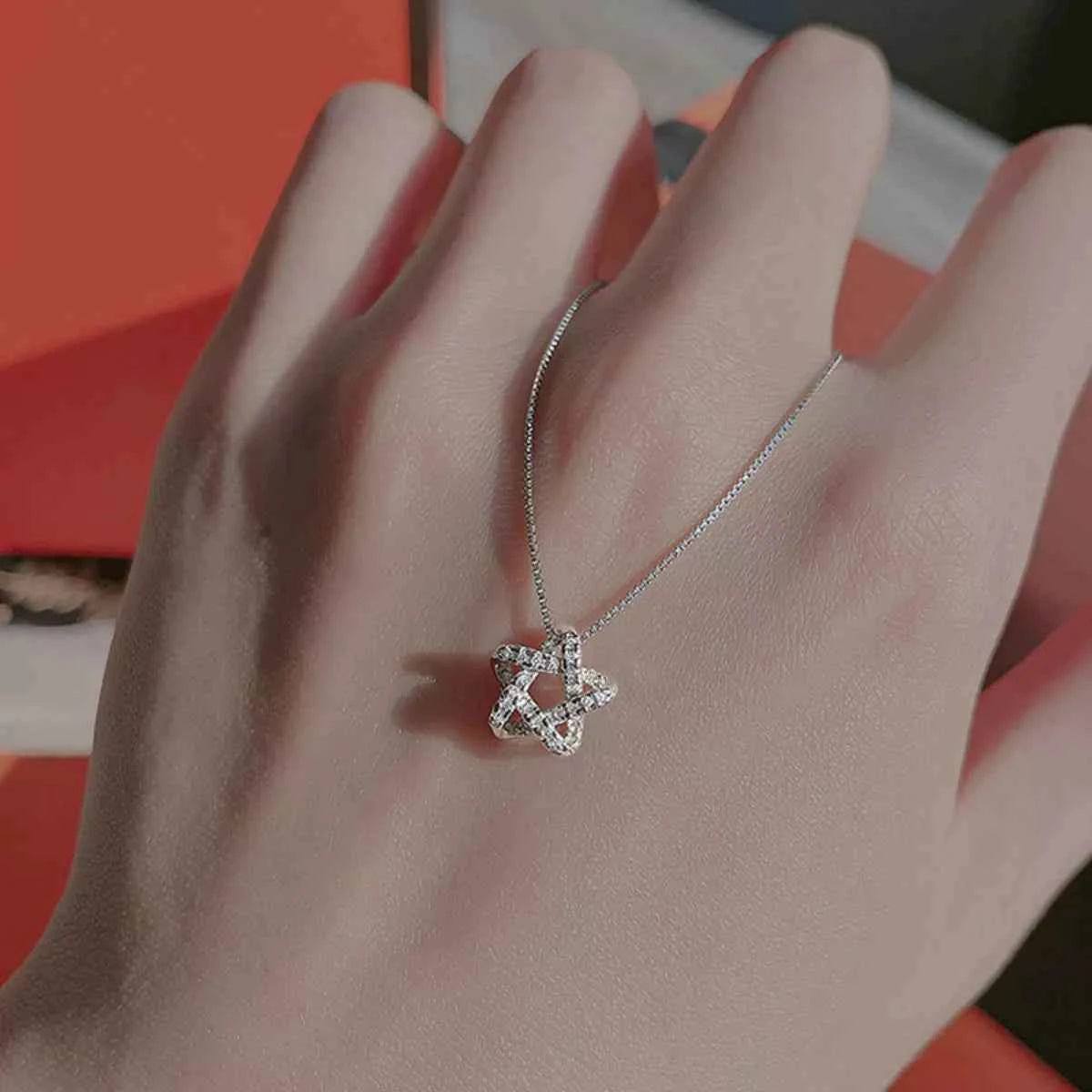 Zircon star necklace in 925 sterling silver — additional view 2