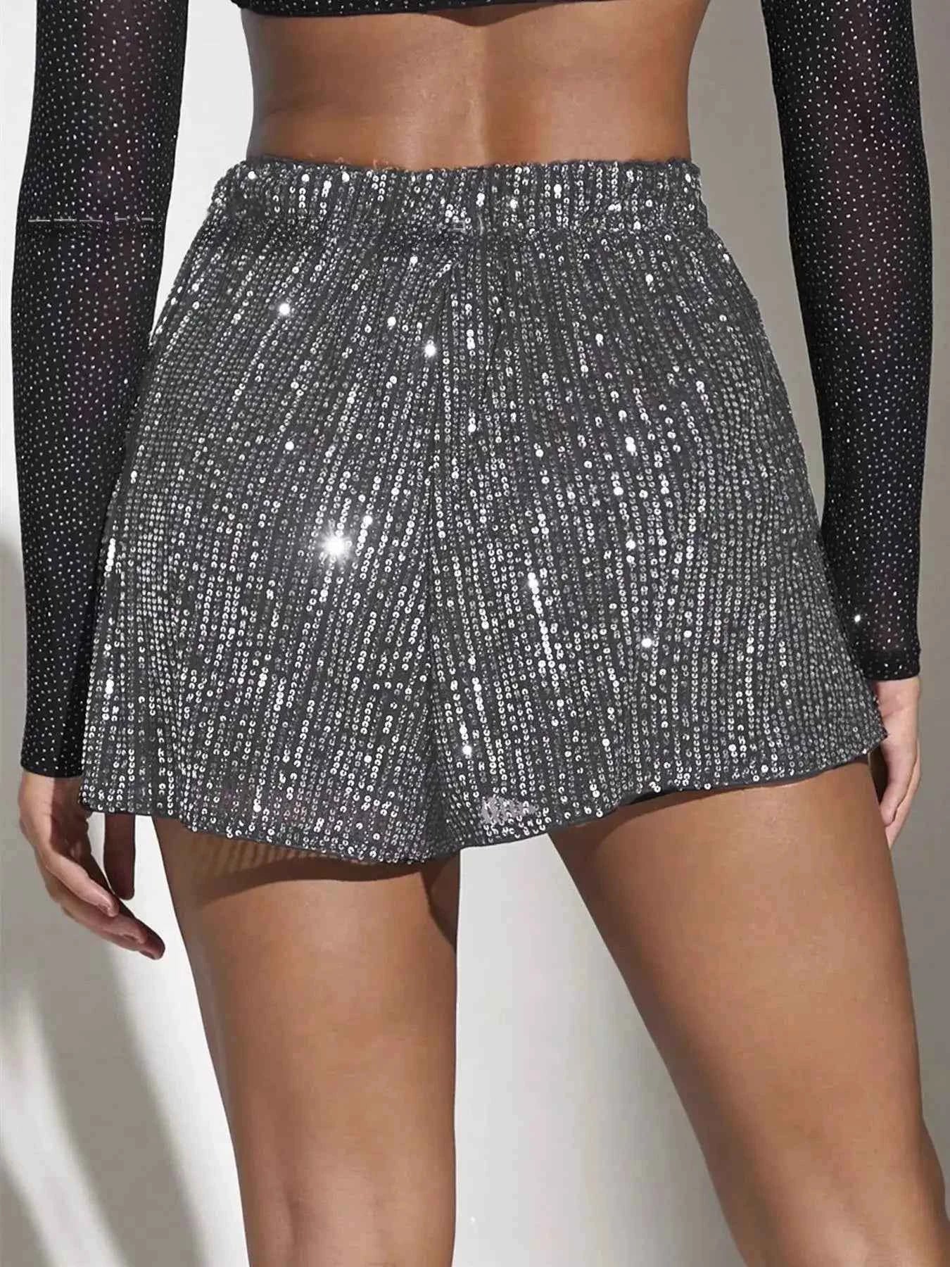 Sequin High Waist Shorts - Splashis