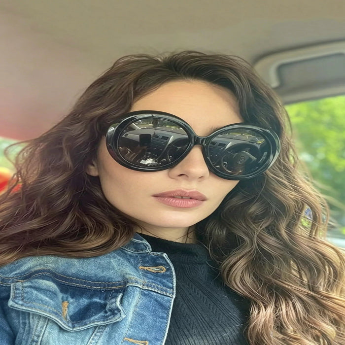 Oversized round frame sunglasses — primary view Main image