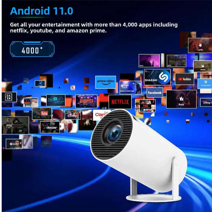 4K Portable 1080P Smart Projector Splashis 100 inch screen 100-inch-portable-projector 1080p-projector 200-ansi-lumens-projector affordable projector airplay projector android-os-mini-projector android-projector apartment living apartment