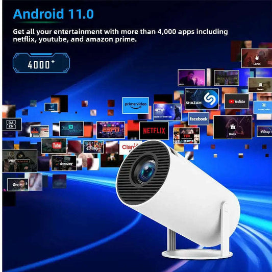 4K Portable 1080P Smart Projector Splashis 100 inch screen 100-inch-portable-projector 1080p-projector 200-ansi-lumens-projector affordable projector airplay projector android-os-mini-projector android-projector apartment living apartment