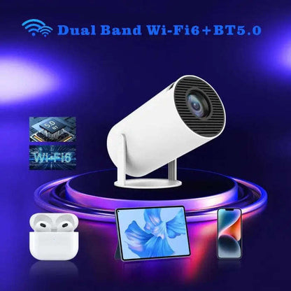 4K Portable 1080P Smart Projector Splashis 100 inch screen 100-inch-portable-projector 1080p-projector 200-ansi-lumens-projector affordable projector airplay projector android-os-mini-projector android-projector apartment living apartment