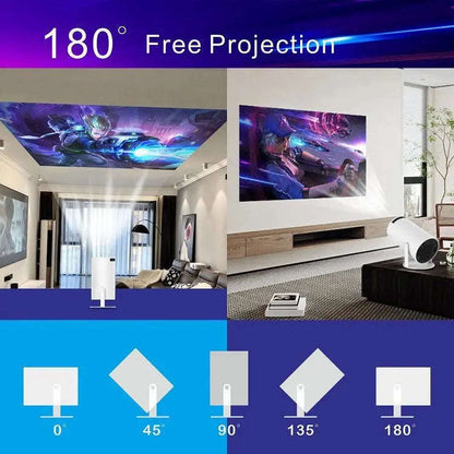 4K Portable 1080P Smart Projector Splashis 100 inch screen 100-inch-portable-projector 1080p-projector 200-ansi-lumens-projector affordable projector airplay projector android-os-mini-projector android-projector apartment living apartment