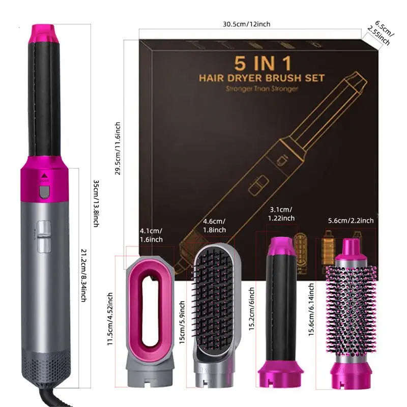 5-in-1 Hair Dryer Brush Styler Splashis 5 in 1 hair dryer brush airwrap dupe beauty tools blow dryer brush curling hair dryer dyson alternative gift for her hair dryer comb hair styler set hair styling set hair tools heated brush hot air brush