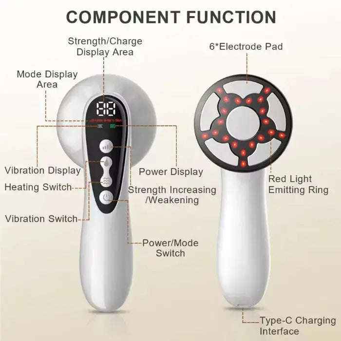 5-in-1 handheld body and facial massager — primary view Main image
