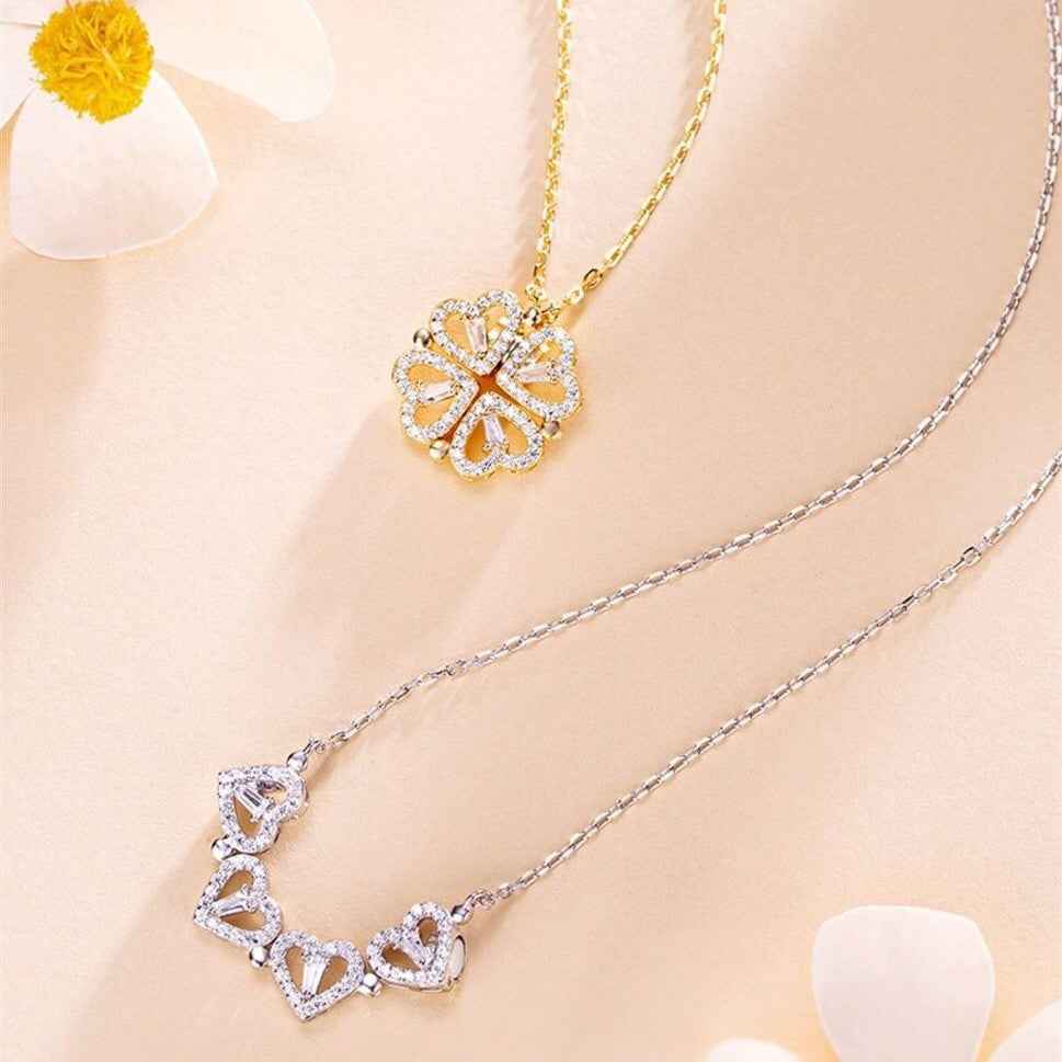 Four-Leaf Clover Heart Necklace Secondary image