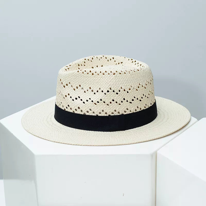 Straw Hat with Ribbon Accent Secondary image